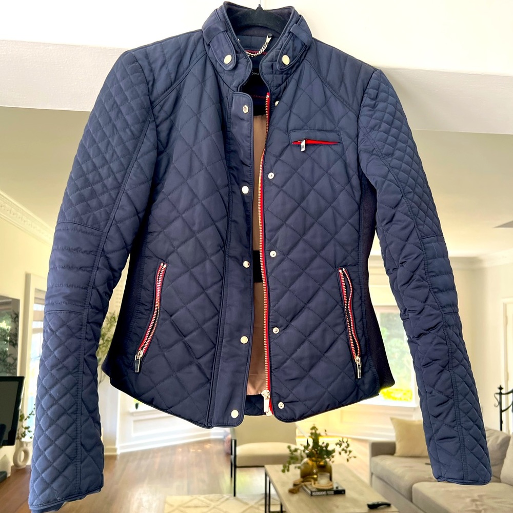 Zara Womens Quilted Navy Jacket (XS)